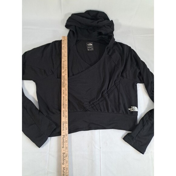 The North Face Hoodie Womens L Black Flashdry Cropped Lightweight Pullover Hike - Picture 5 of 6